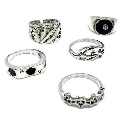 5 Piece Playing Cards Ring Set-0