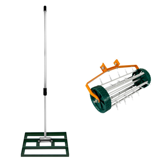 50cm Lawn Leveller & Aerator Green
