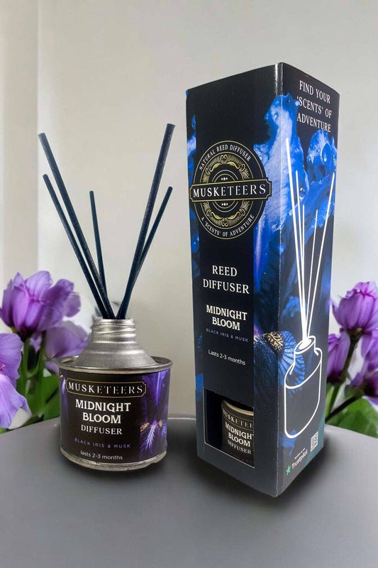 Midnight Bloom - Black Iris & Musk Scented Reed Diffuser-0