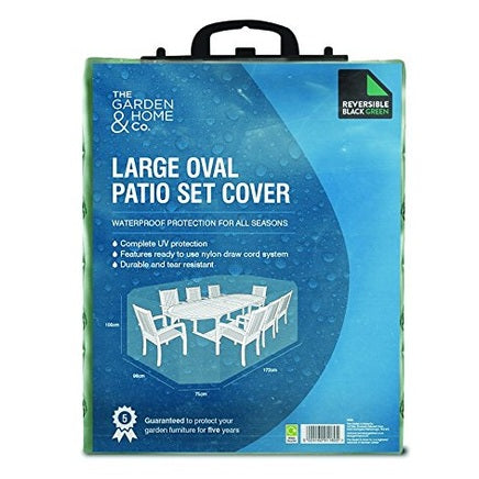 Standard Large Oval Patio Set Cover Green [36059]-0