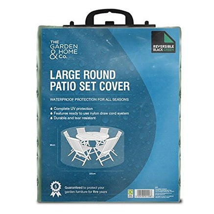 Standard Large Round Patio Set Cover, Reversible Green & Black [36057]-0