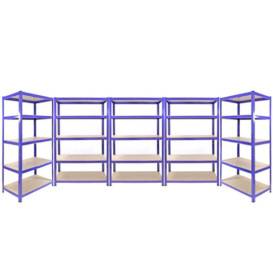 3 x Q-Rax Blue 120 x 50 x 180cm & 2 x Racking Blue 90 x 50 x 180cm