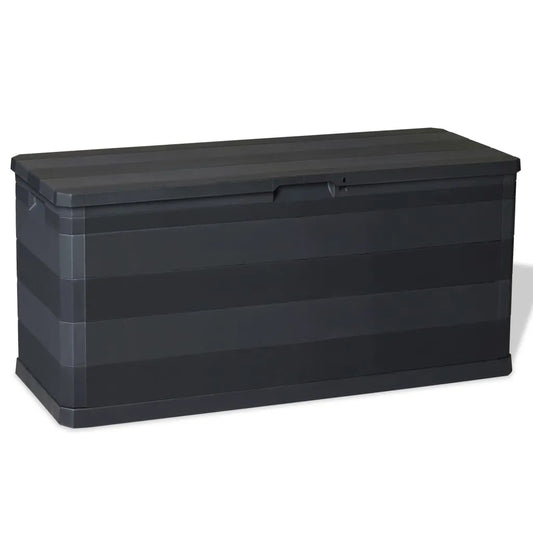 Garden Storage Box Black 117x45x56 cm