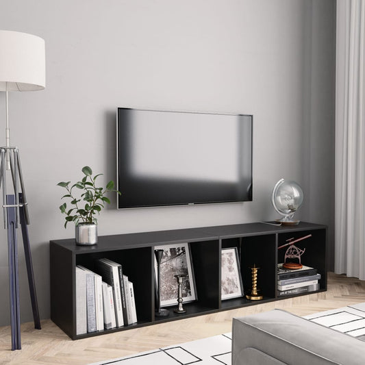 Book Cabinet/TV Cabinet Black 143x30x36 cm
