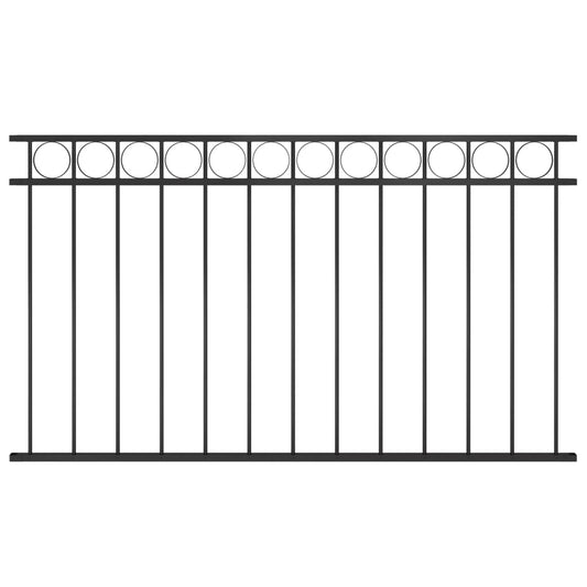 Fence Panel Steel 1.7x0.8 m Black