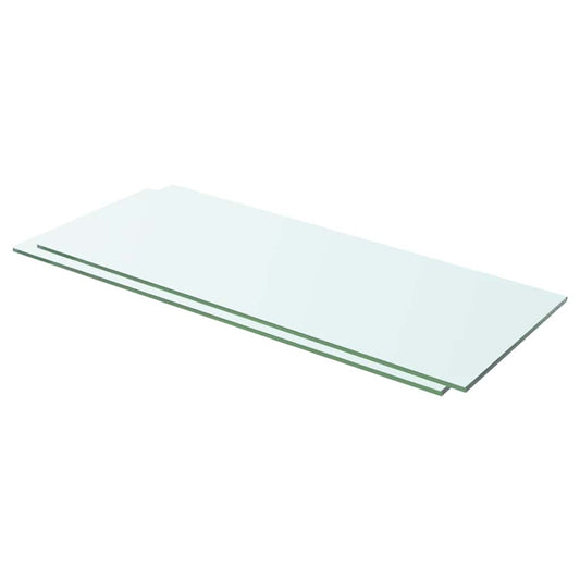 Shelves 2 pcs Panel Glass Clear 60x20 cm