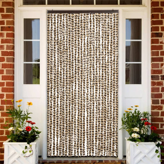 Insect Curtain Beige and Brown 100x220 cm Chenille