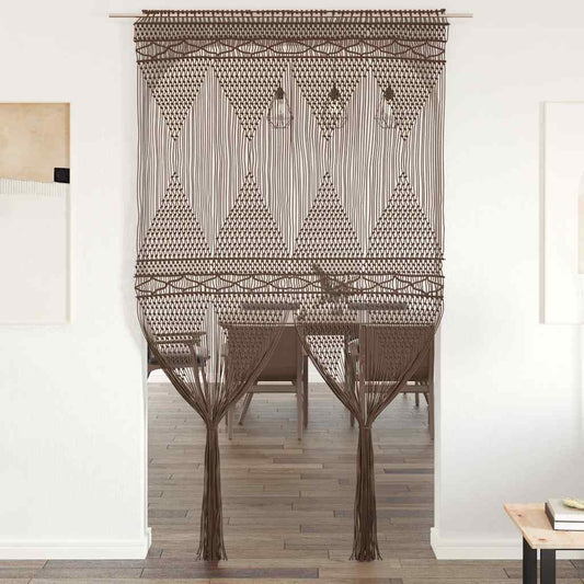 Macrame Curtain Taupe 140x240 cm Cotton