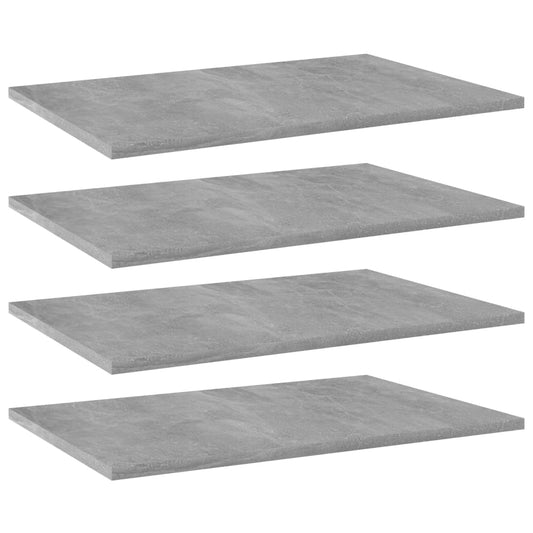 Bookshelf Boards 4 pcs Concrete Grey 60x40x1.5 cm Engineered Wood