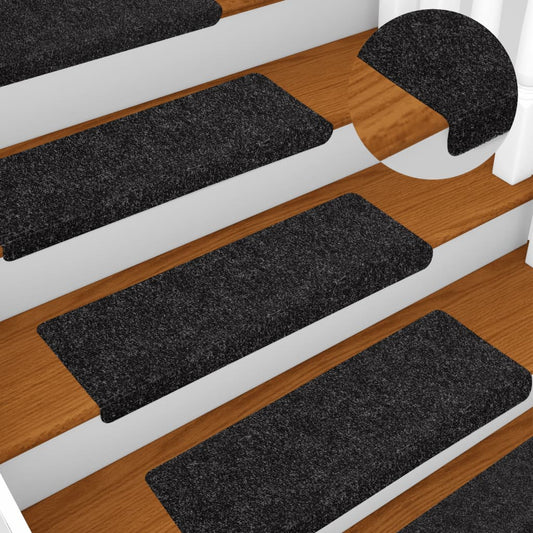 Stair Mats Self-adhesive 10 pcs 65x21x4 cm Black Rectangular Edge