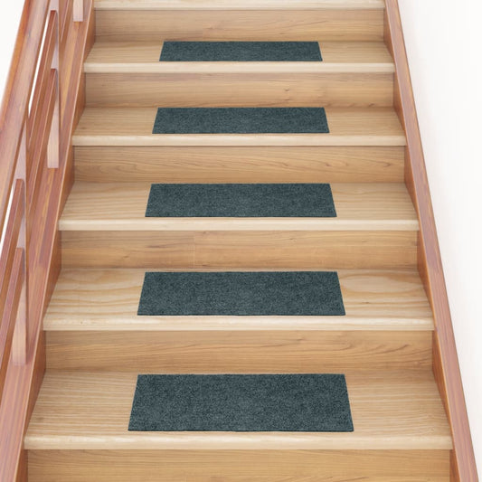 Stair Mats Self-adhesive 15 pcs 60x25 cm Green Rectangular