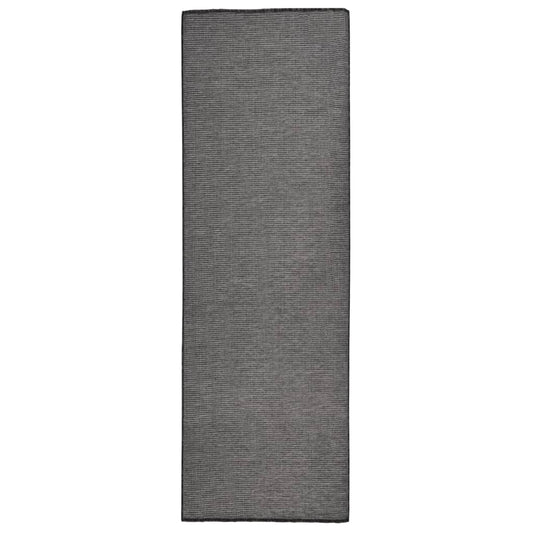 Outdoor Flatweave Rug 80x250 cm Grey