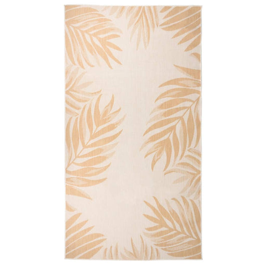Outdoor Flatweave Rug 80x150 cm Leaf Pattern
