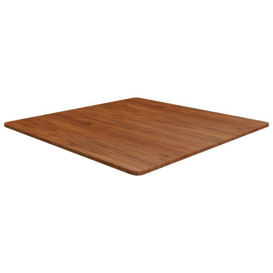 Square Table Top Dark Brown 90x90x1.5cm Treated Solid Wood Oak