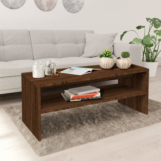 Coffee Table Brown Oak 100x40x40 cm Engineered Wood
