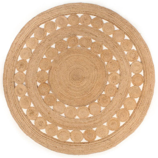 Area Rug Braided Design Jute 240 cm Round