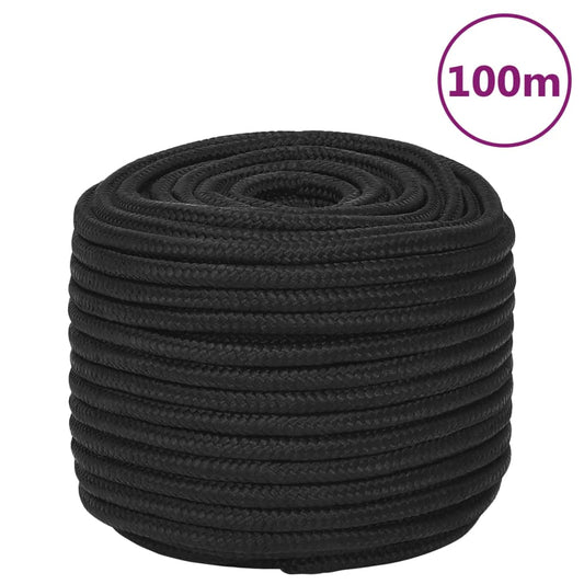 Boat Rope Full Black 14 mm 100 m Polypropylene