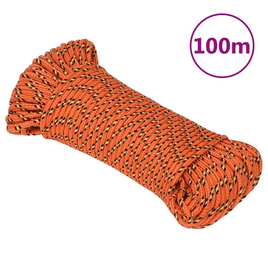 Boat Rope Orange 4 mm 100 m Polypropylene