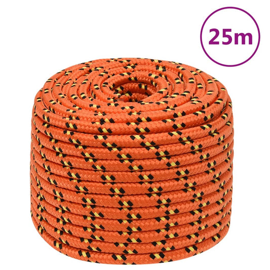 Boat Rope Orange 12 mm 25 m Polypropylene