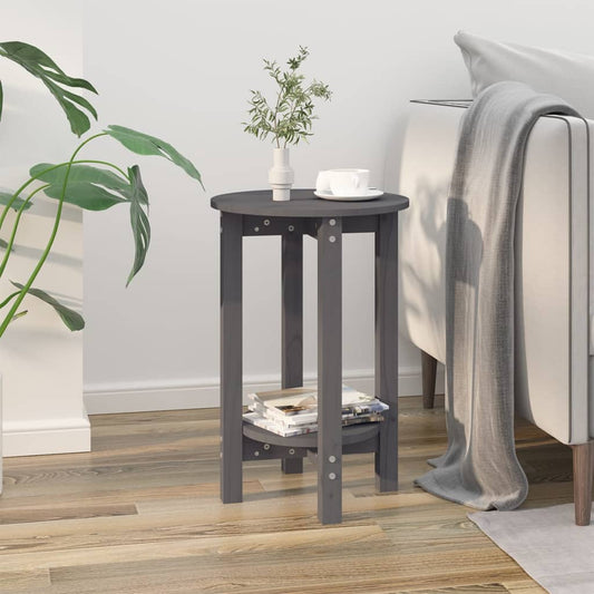 Coffee Table Grey Ø 40x60 cm Solid Wood Pine