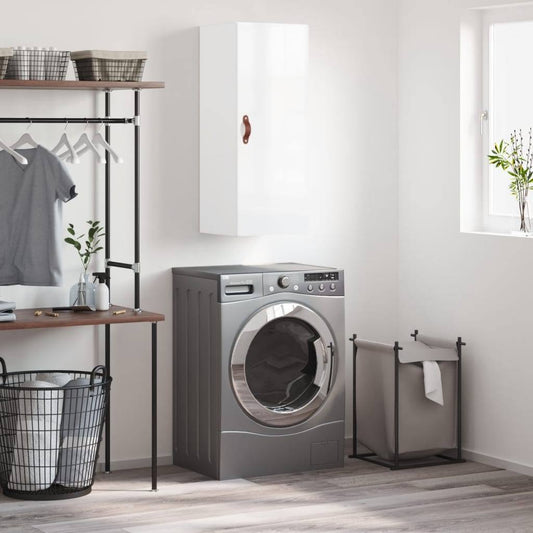 Wall Mounted Cabinet High Gloss White 34.5x34x90 cm