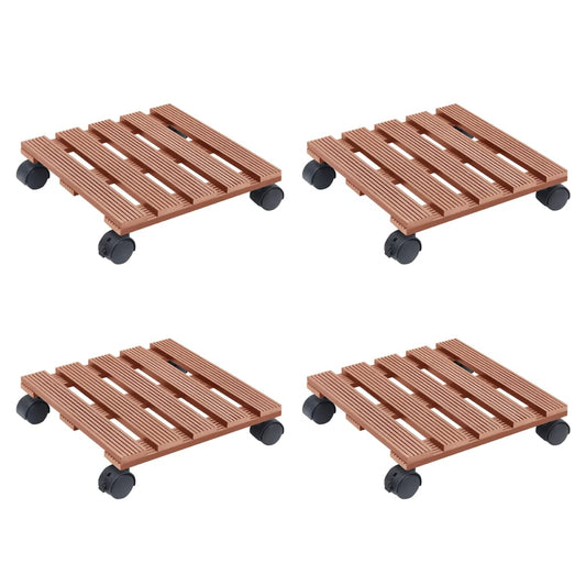 Plant Trolleys 4 pcs Brown 30x30x7,5 cm WPC