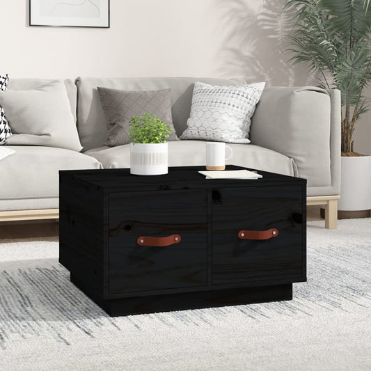 Coffee Table Black 60x53x35 cm Solid Wood Pine