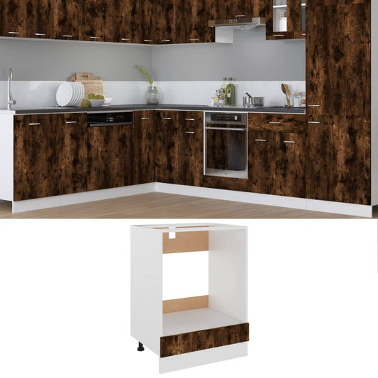 Oven Cabinet Riga Smoked Oak 60x46x81.5 cm Engineered Wood