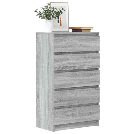 Drawer Cabinet Grey Sonoma 60x36x103 cm Engineered Wood