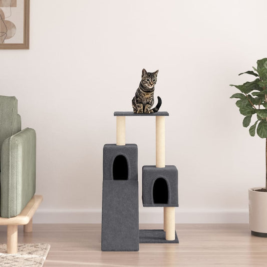 Cat Tree with Sisal Scratching Posts Dark Grey 82 cm