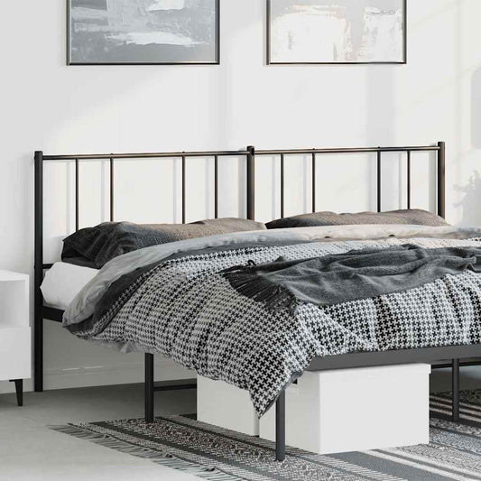 Metal Headboard Black 180 cm