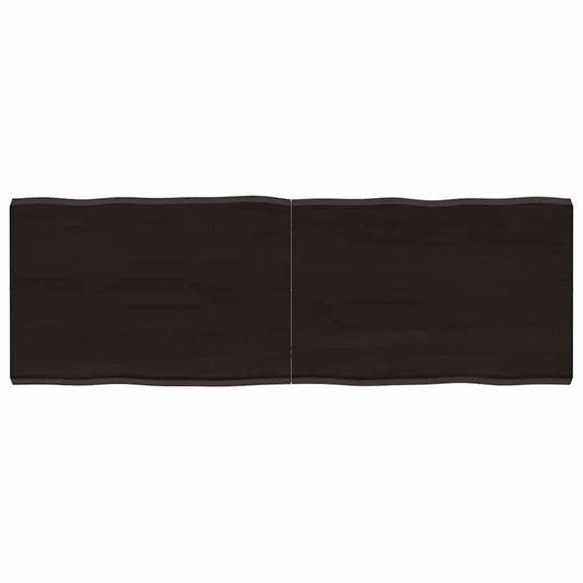 Table Top Dark Brown 120x40x 2-4 cm Treated Solid Wood Live Edge