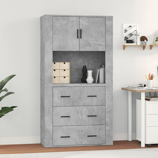 Highboard Concrete Grey Engineered Wood