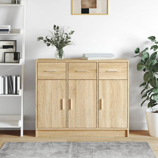 Sideboard Sonoma Oak 91x28x75 cm Engineered Wood