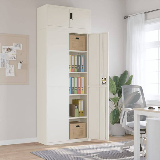 File Cabinet White 90x40x240 cm Steel