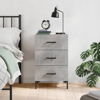 Bedside Cabinet Concrete Grey 40x40x66 cm Engineered Wood