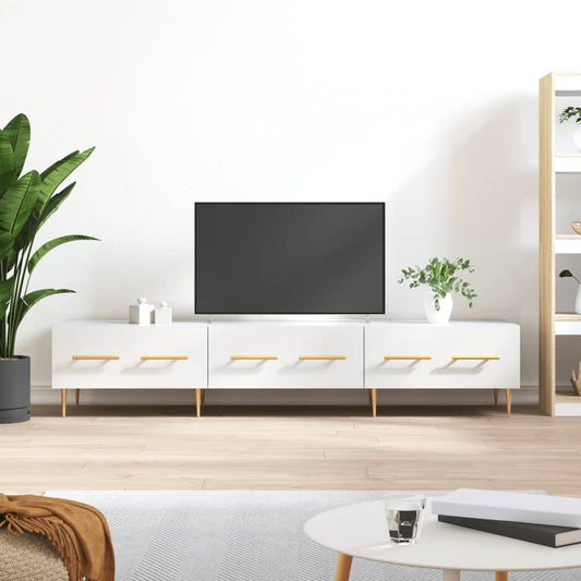 TV Cabinet High Gloss White 150x36x30 cm Engineered Wood