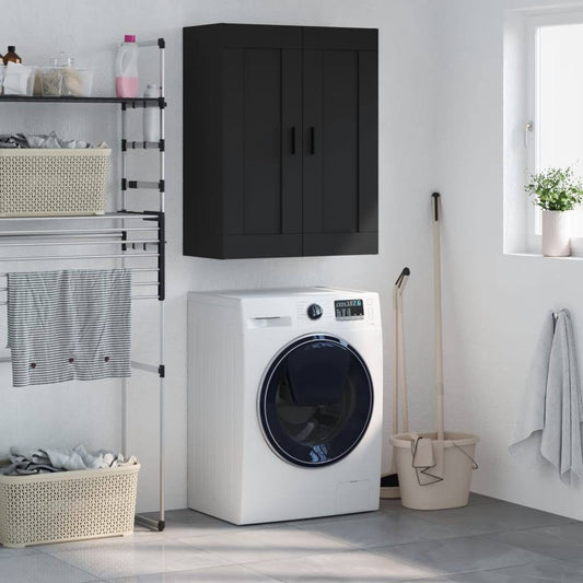 Wall Mounted Cabinet Black 69.5x34x90 cm Engineered Wood