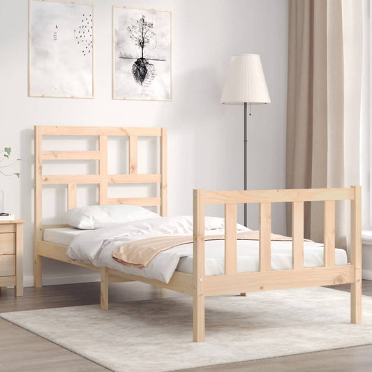 Bed Frame without Mattress 90x200 cm Solid Wood Pine