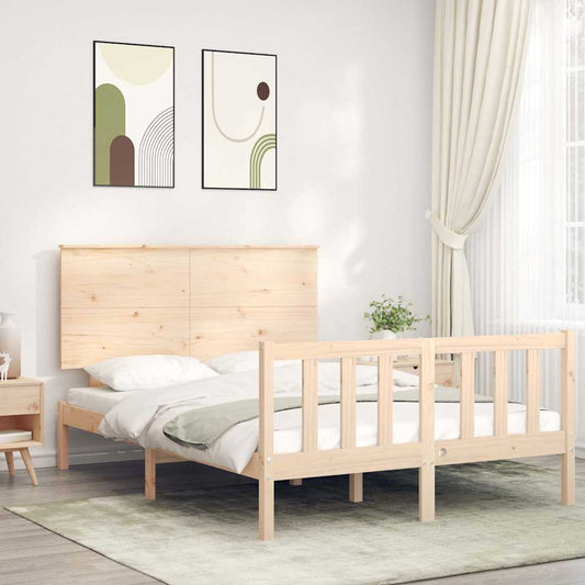 Bed Frame without Mattress 140x190 cm Solid Wood Pine