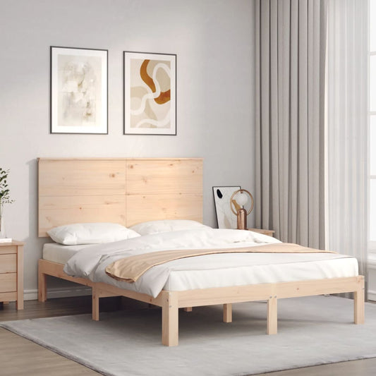 Bed Frame without Mattress 140x190 cm Solid Wood Pine