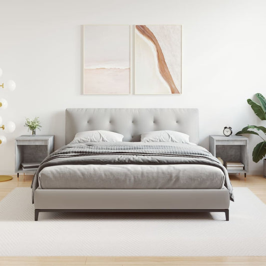 Bedside Cabinets 2 pcs Concrete Grey 40x35x50 cm Engineered Wood