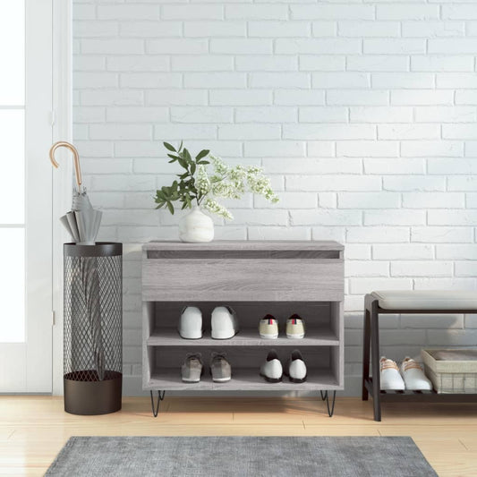 Shoe Cabinet Grey Sonoma 70x36x60 cm Engineered Wood