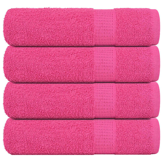 Hand Towels 4 pcs Pink 50x100 cm 360 gsm 100% Cotton