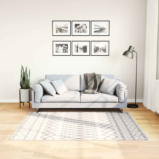 Rug Washable Black and White 120x170 cm Anti Slip