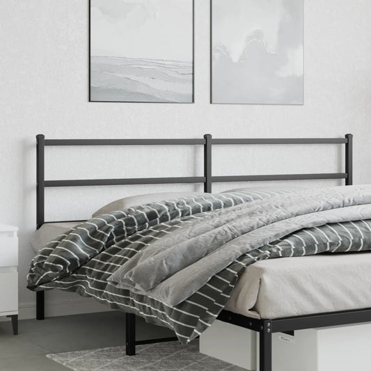 Metal Headboard Black 180 cm