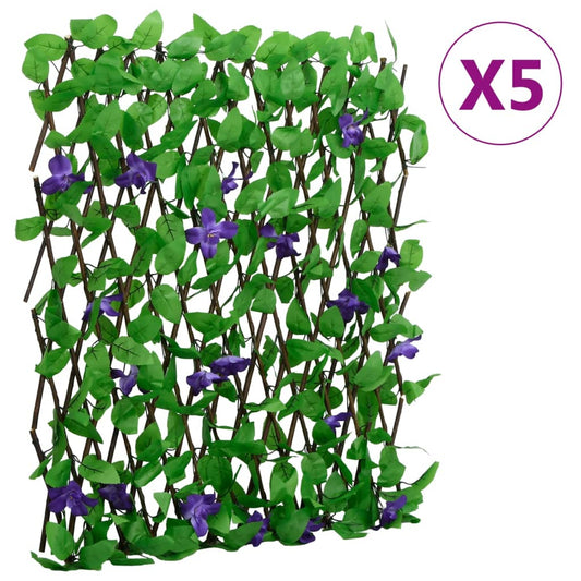 Artificial Ivy Trellis Expandable 5 pcs Green 180x70 cm