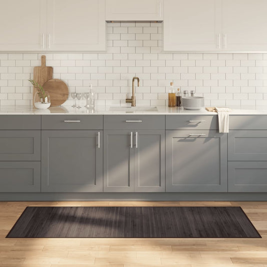 Rug Rectangular Dark Brown70x200 cm Bamboo