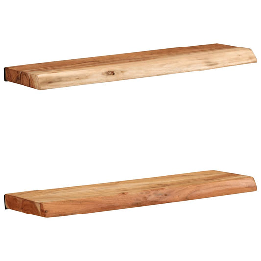Wall Shelves 2 pcs 60x20x3.5 cm Solid Wood Acacia
