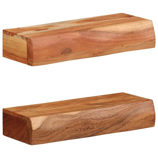 Wall Shelves 2 pcs 40x17x8 cm Solid Wood Acacia